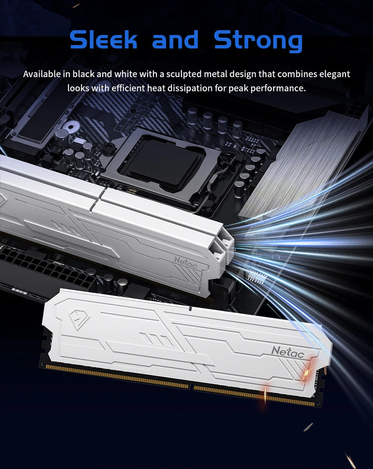 Netac DDR4 Ram Memory 8G 16G DDR4 3200MHz 3600MHz 8GX2 16GX2 Shadow Ill UDIMM DDR4 1.35V XMP2.0 with Metal HeatSink for Desktop