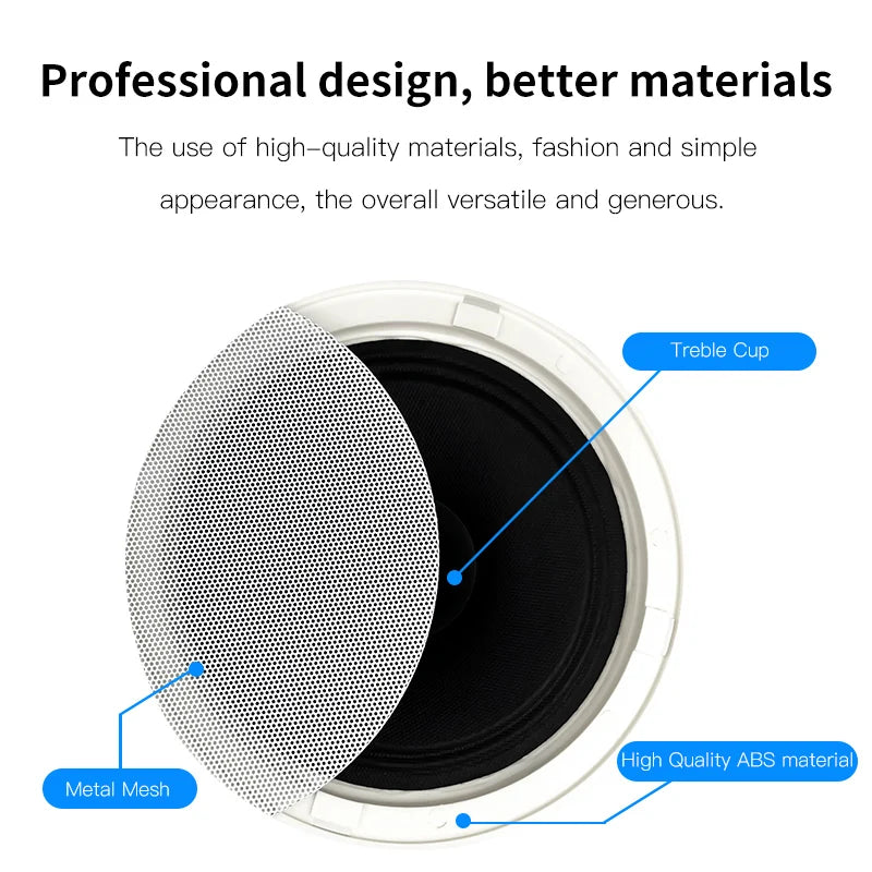 6 Inch 8 ohm Ceiling Speaker Full range stereo sound High fidelity sound quality Passive Speakers home Background Music system