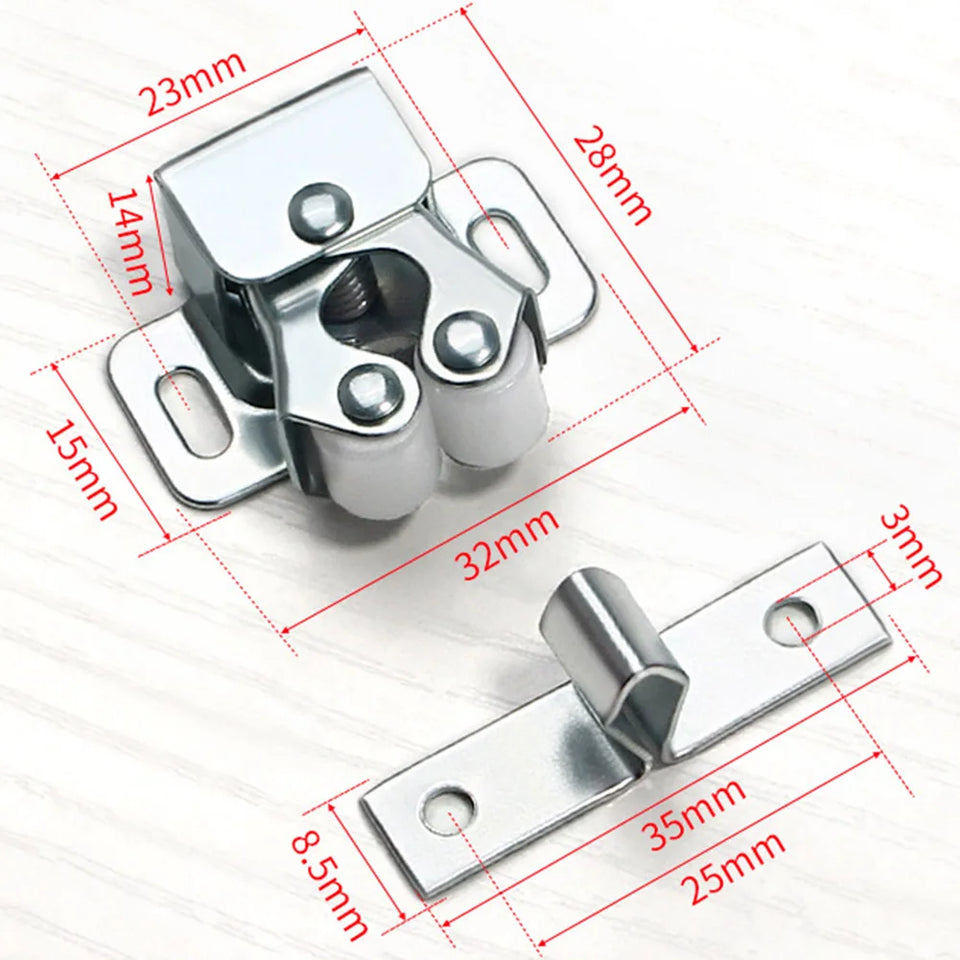 Door Close Latch Stainless Steel For Motorhomes Caravans Boats Double Roller Catch Cupboard Cabinet Door Close Latch