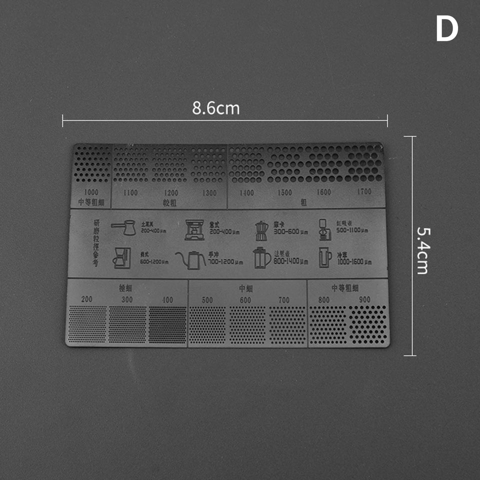 Coffee Powder Grinding Thickness Reference Comparison Card Grinder Grinding Powder Thickness Comparison Scale Coffee Accessories