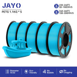 JAYO filaments petg 5Rolls Mixed colors 3D Printer Filament 1.75mm 100% No Bubble FDM 3D Printer Materials DIY Gift 1.1KG/1rolls