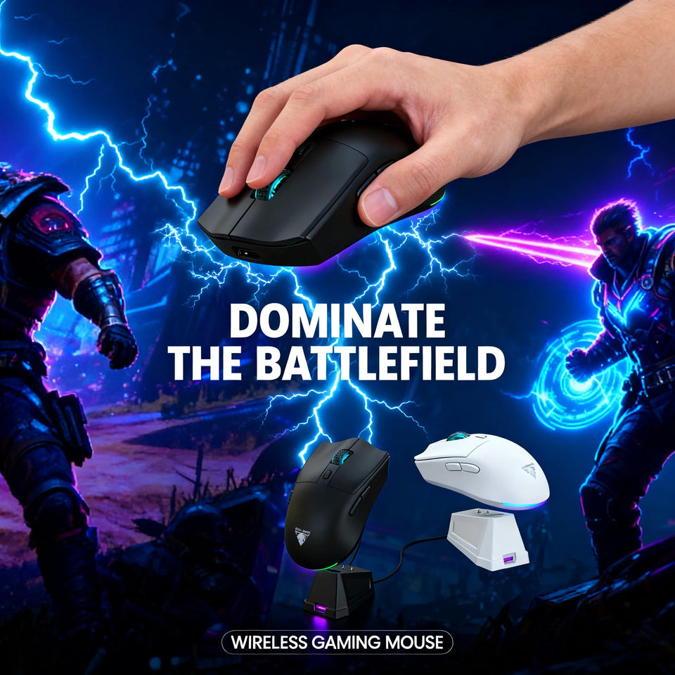 2026 NEW Gaming Mouse 3-Speed DPI Esports Wireless Ergonomic Design Gaming 2-mode Connection Magnetic Charging Dock RGB Lighting