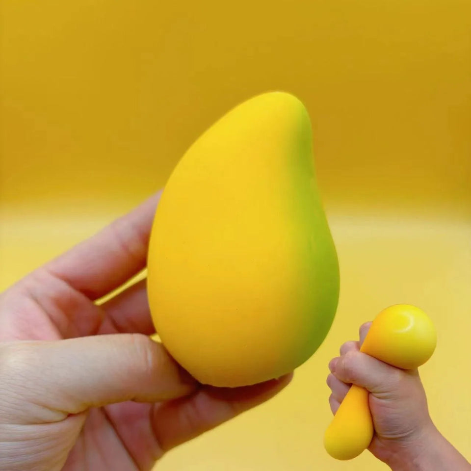 Mango Shaped Stress Relief Toy Squeeze Fidget Toy for Anxiety Relief Party Gift Kids Adults Venting Ball  Stress Reliever Toys