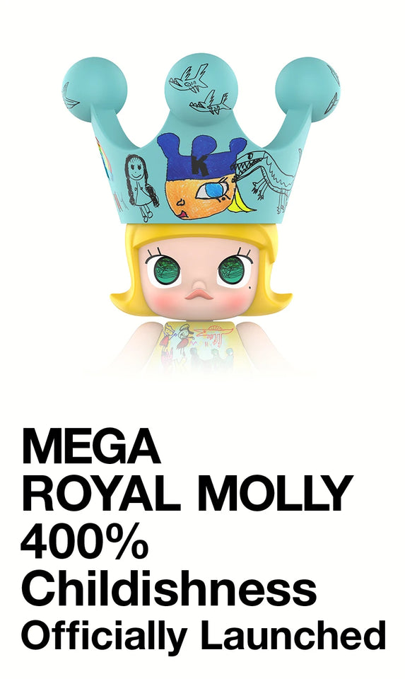 POP MART Mega Royal Molly 400% Childishness Limited Edition Series Blind Box Original Toys Guess Bag Mystery Box Ornaments Dolls