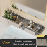 Washroom Faucet Sink Wall-mounted Punch-free Organizer In Front Of The Mirror Bathroom Shower Gel Storage Shelf
