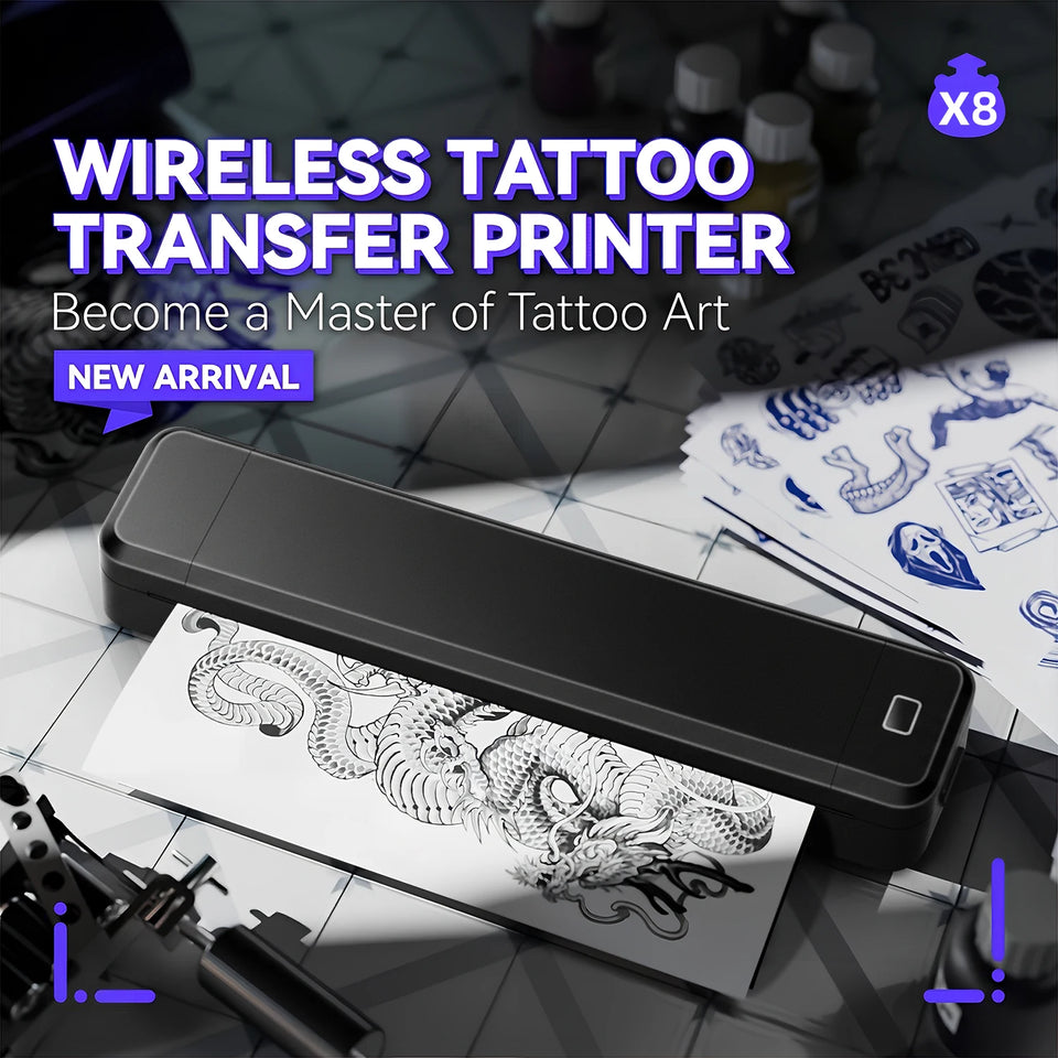 Portable Printer Thermal Printer Bluetooth-compatible A4 Inkless Document Printing Machine Paper Roll for Office Work Home