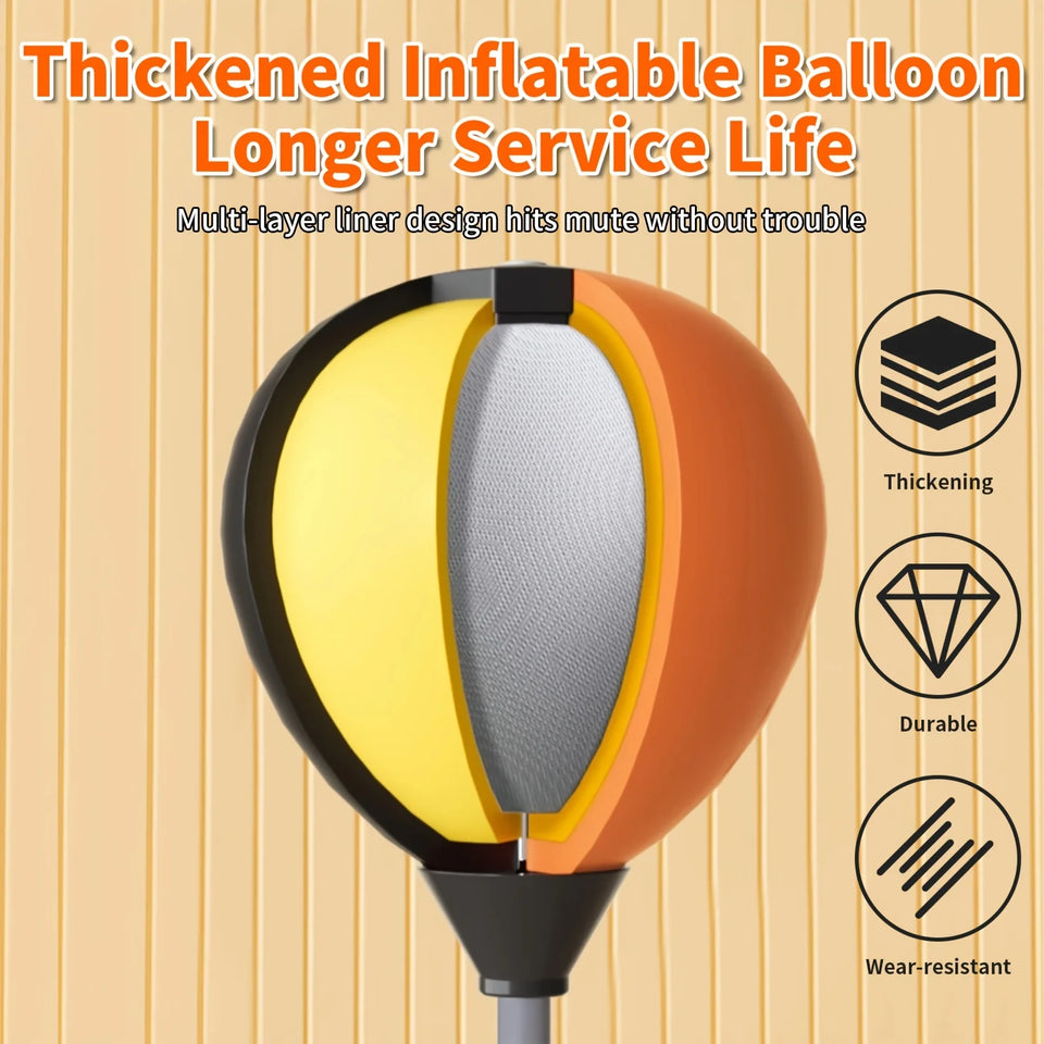 Indoor Reaction Punching Ball for Boxing Training, Strong Suction Cup All-Terrain Base, Adjustable Speed Ball for Adults & Youth