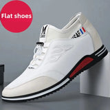 2024 Autumn New Casual Shoes For Men Fashionable Inside Increased High 6cm Lazy Shoes Rubber Shoe Sole Polyamide Leather Shoe