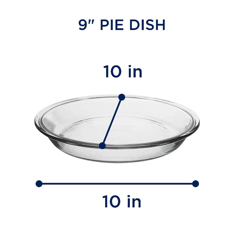 2 Pack 9 Inch Glass Pie Plate Bakeware Oven Microwave Safe Durable Easy Clean Dishwasher Freezer Storage Ideal Pies Quiches