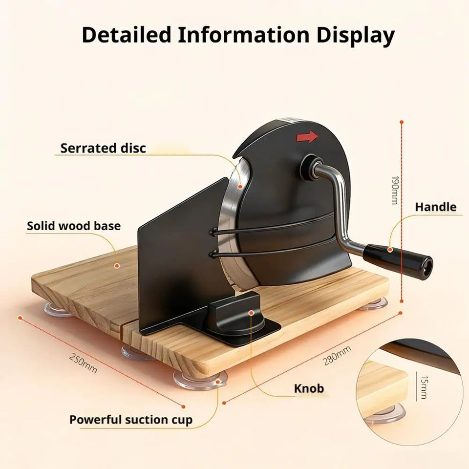 Adjustable Manual Bread Cutter Hand Crank Ergonomic Bread Slicing Cutter for Commercial Bakery Shop & Home Baking Daily Use