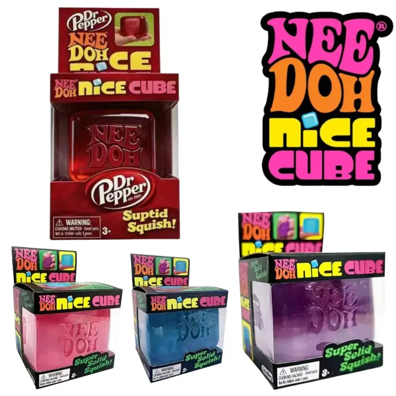 Cute NeeDOH Squishy Cube Fidget Toy, Effective Stress Relief Gadget for Children and Adults