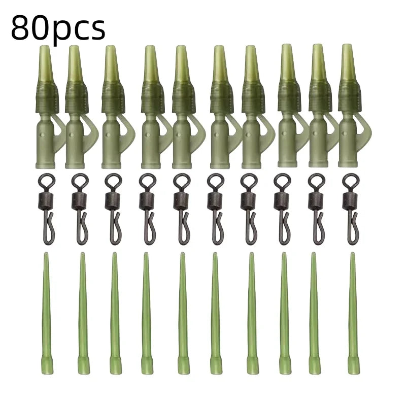 40PCS/lot Carp Fishing Accessories Lead Clip Quick Change Swivel Tail Rubber Anti Tangle Sleeves for Carp Rigs Fishing Tackle