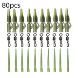40PCS/lot Carp Fishing Accessories Lead Clip Quick Change Swivel Tail Rubber Anti Tangle Sleeves for Carp Rigs Fishing Tackle