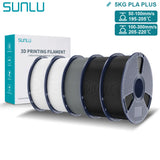 SUNLU Pla Plus 3D Filament 1.75mm Good Toughness Multicolor Neatly Wound PLA+ Filaments for FDM 3D Printing Materials 5KG
