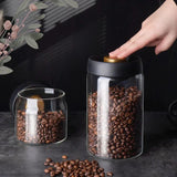Coffee Can Manual Vacuum Moisture-proof Storage Jar Kitchen High Borosilicate Glass Tea Jar Coffee Bean Storage Sealed Jar