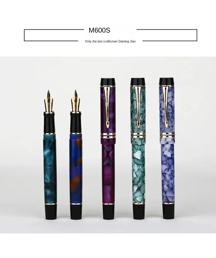 MAJOHN M600S Resin Pen 35 # Gold Plated Daming Tip Universal Type Student Adult Writing Practice Gift Ink Pen