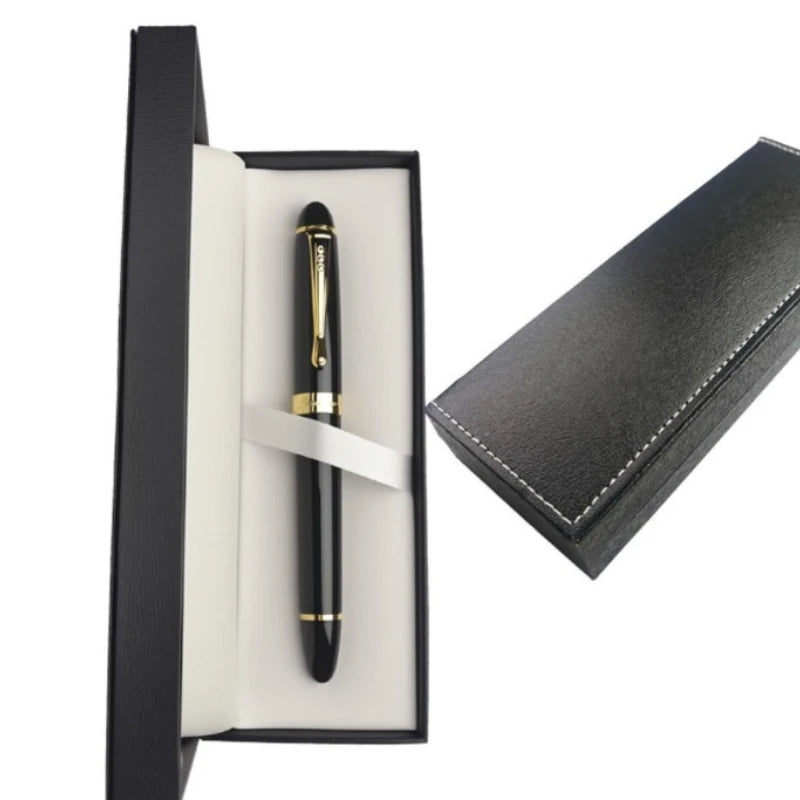 Jinhao Fountain Pen Black Fish Scale Long Knife Tip Dragon Relief Hand Polished Pen Tip Birthday Wedding Promotion Teacher Gift
