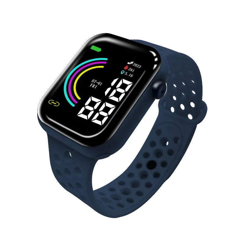 Children's electronic watch, student rainbow digital display LED electronic watch
