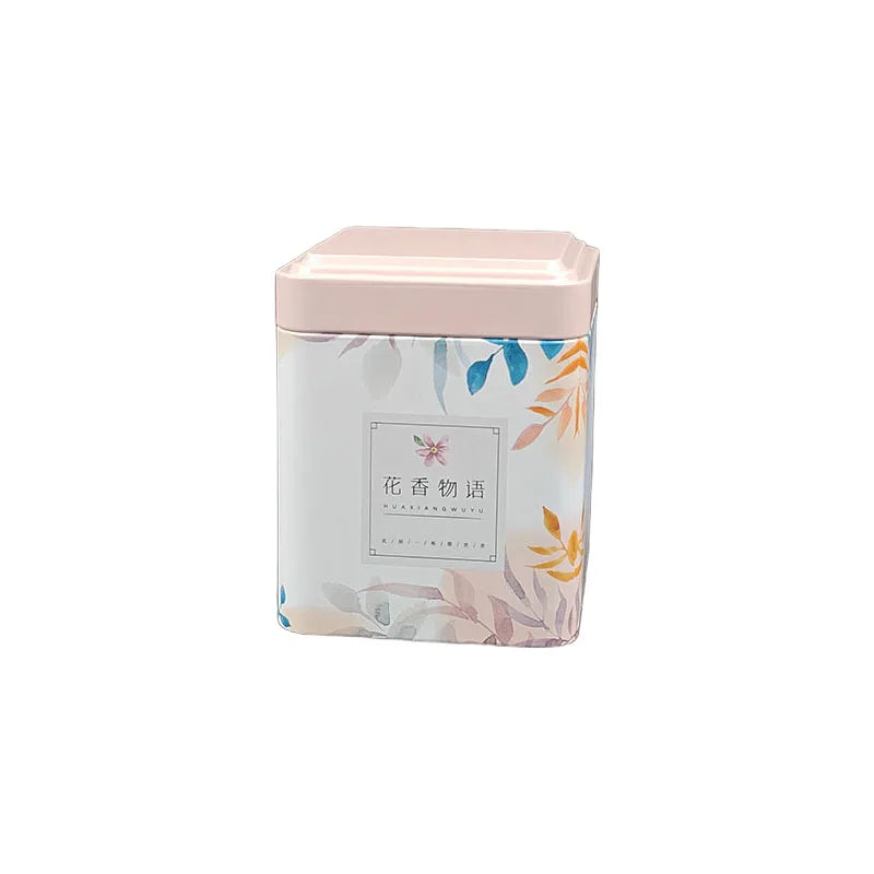Tea Sealed Box  Kitchen Storage Container Jar Tin Square Can Candy Iron Canister Vintage Tea  Box