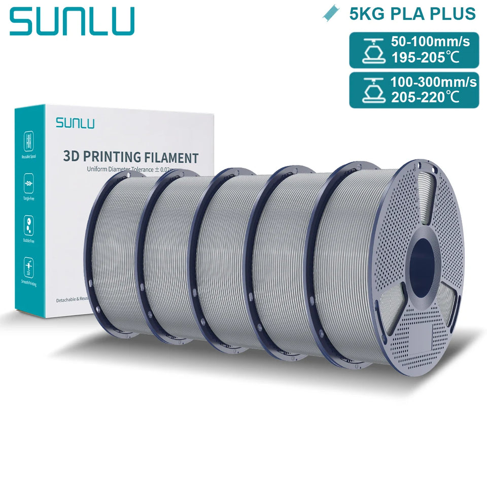SUNLU Pla Plus 3D Filament 1.75mm Good Toughness Multicolor Neatly Wound PLA+ Filaments for FDM 3D Printing Materials 5KG