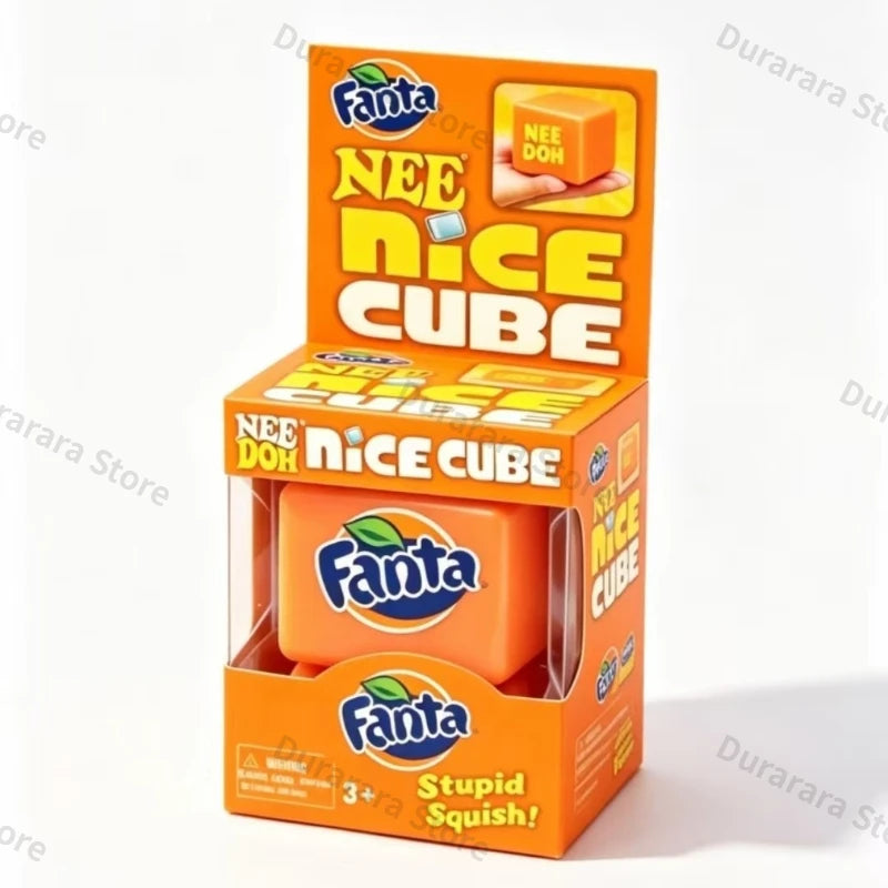 New Schylling Limited Edition Fanta Nice Cube Squish Stress Relief Toy Cute Soft Fidget Toy Stress Relief Squishy