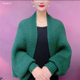 Spring Autumn Fashion Hollow Out Knitted Shawl New Long Sleeve Soft Mesh Cardigan Sweater Loose Elegant Female Knitted Cape