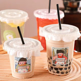 500pcs Disposable Cup Lid Drink Seal Paper Lid Coffee Milk Tea Leak-proof Cup Film Takeaway Packaging Anti-overflow Sealing Film