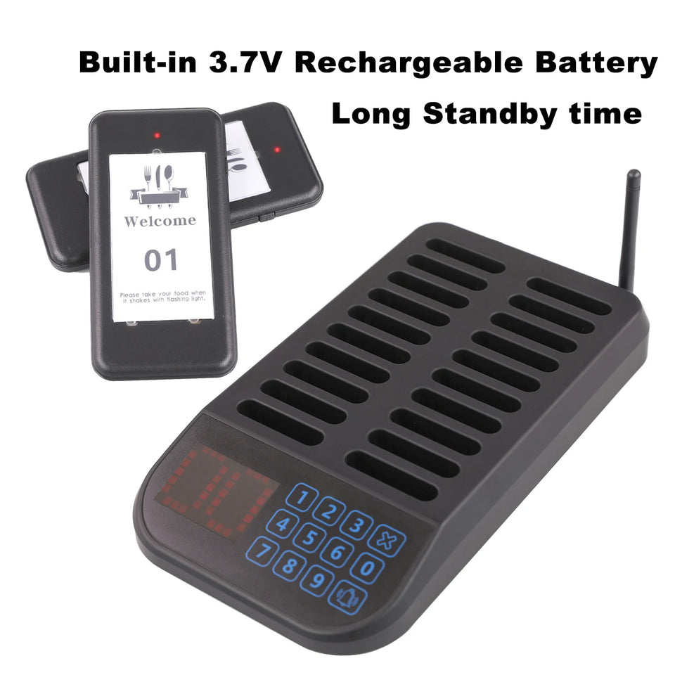 Wireless Restaurant Pager System Touch Panel Wireless Calling System Food Pager Guest Paging System for Coffee Shop Bar