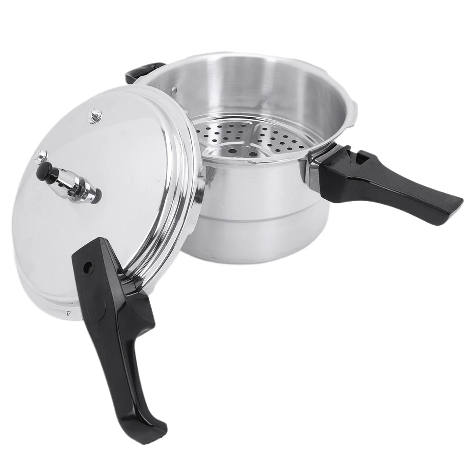 Aluminum Pressure Cooker with Steaming Plate Pressure Cooker Household Stovetop Pressure Canner for Gas and Induction Stoves