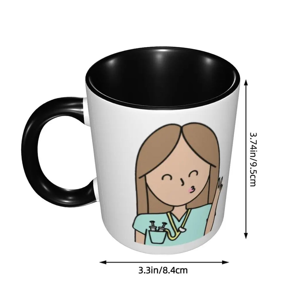 Pink Doctor Nurse Coffee Mugs DIY Customized Enfermera En Apuros Ceramic Milk Tea Mug Cup