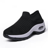 Women Sneakers Fashion Black Sports Casual Shoes Breathable Mesh Lightweight Air Cushion Non-Slip Running Shoe Zapatillas