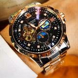 High-End Luxury Automatic Mechanical Men's Watch with Starry Sky Luminous Dial, Elegant Tourbillon Movement, Perfect for Business or Casual Wear, Ideal Christmas or Birthday Gift, Holiday Gift Watch, the Best Gift for Him, No