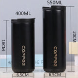 400ML Stainless Steel Coffee Thermos Leakproof Car Vacuum Flasks Thermal Coffee Mug Portable Travel Portable Insulated Bottle