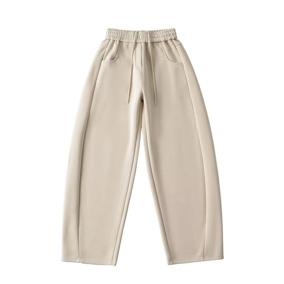 Street Sle High Waist Wide Leg Sport Pants Women's Casual Loose Straight Leg Trousers Coffee Color Trendy Spring Autumn