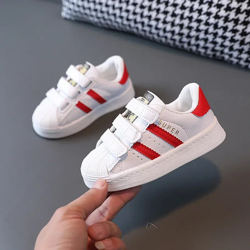 Children's Sneakers Kids Fashion Design White Non-slip Casual Shoes for Boys Girls Hook Breathable Sneakers Toddler Outdoor Shoe