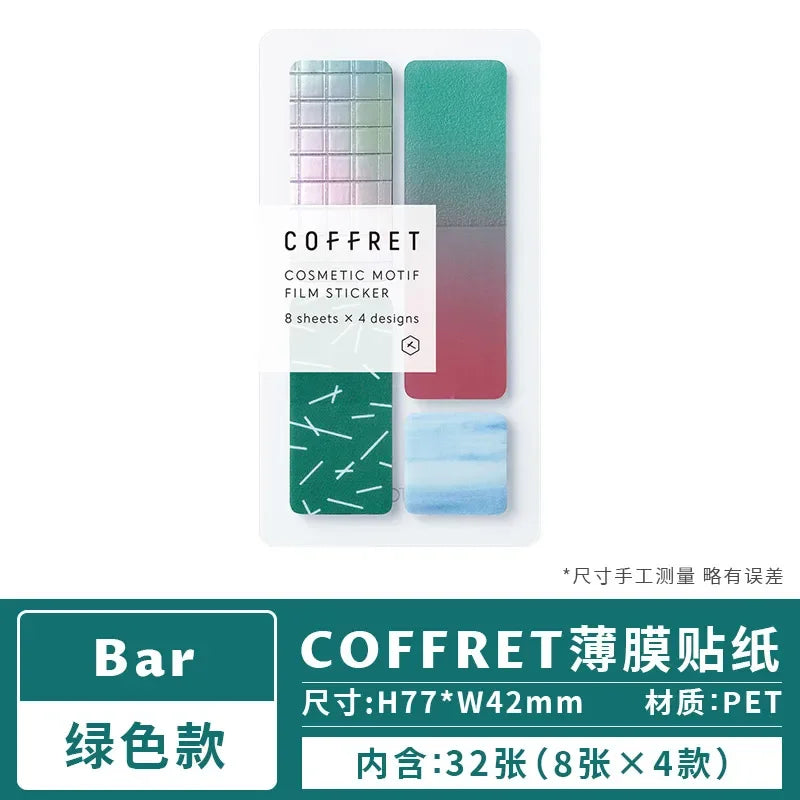 Japan Kingjim COFFRET Beauty Collection Label Sticker Colorful Translucent Creative Pattern Advanced Decoration Collage Bookmark