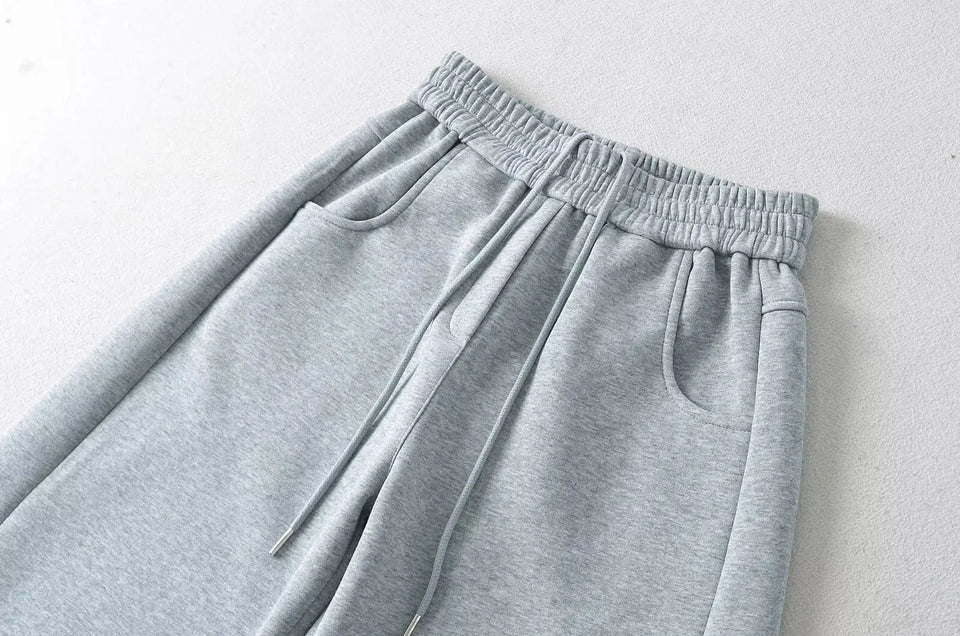 Street Sle High Waist Wide Leg Sport Pants Women's Casual Loose Straight Leg Trousers Coffee Color Trendy Spring Autumn