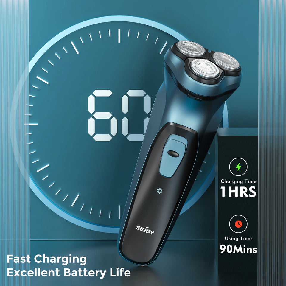Sejoy 3D Floating Electric Shaver for Men Rechargeable Electric Razor Shaving Machines Mens with Electric Hair Trimmers