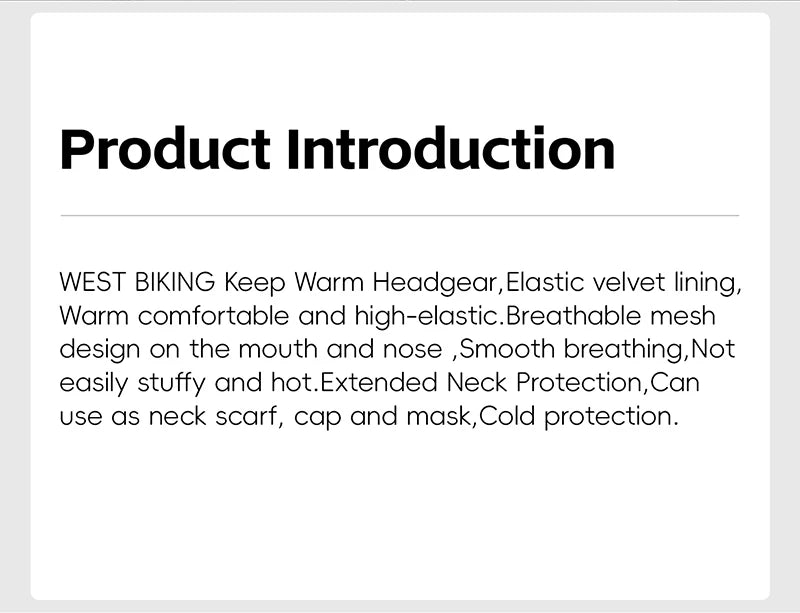 WEST BIKING Balaclava Full Face Mask UV Protection Ski Sun Hat Tactical Motorcycle Helmet Bandana Neck Windproof Mask