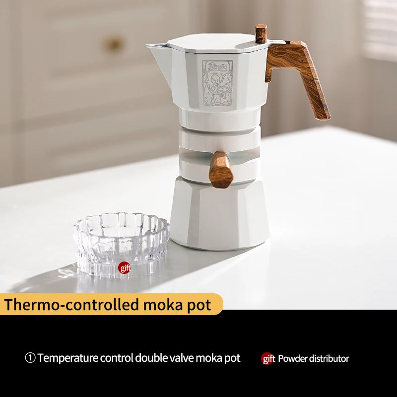 Bincoo Dual Valve Moka Pot Espresso Machine Thermostatic Extraction Coffee Moka Pot Hand Brewed Coffee Pot Barista Accessories