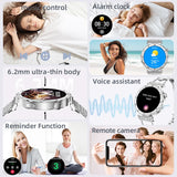 LIGE New 1.19inch AMOLED Fashion Ladies Smart Watch Bluetooth Call Sports Bracelet Women’s Health Waterproof Diamond Smartwatch