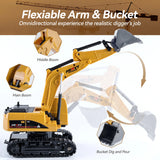 ZWN 1/16 1/20 Remote Control Excavator Dump Truck RC Model Car Toy Professional Alloy Simulation Construction Vehicle for Kids