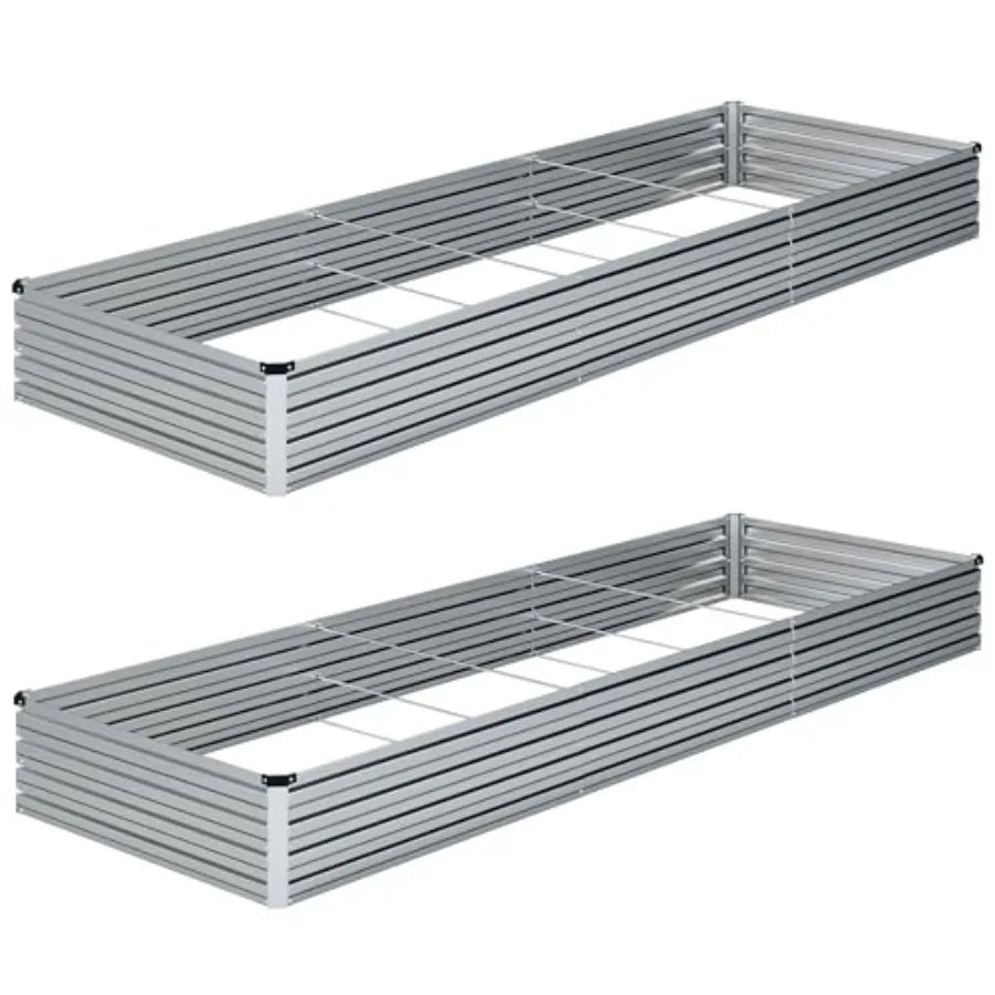 10×3×1FT 2PCS Galvanized Raised Garden Bed Kit Metal Planter Boxes Large Outdoor Planters Garden for Planting Vegetables Flower
