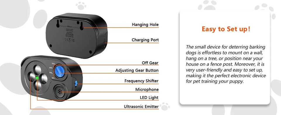 2025 New Ultrasonic Barking Stop Device, Dog Driving Device, Noise Prevention Training Device, Automatic Dog Barking Stop Device
