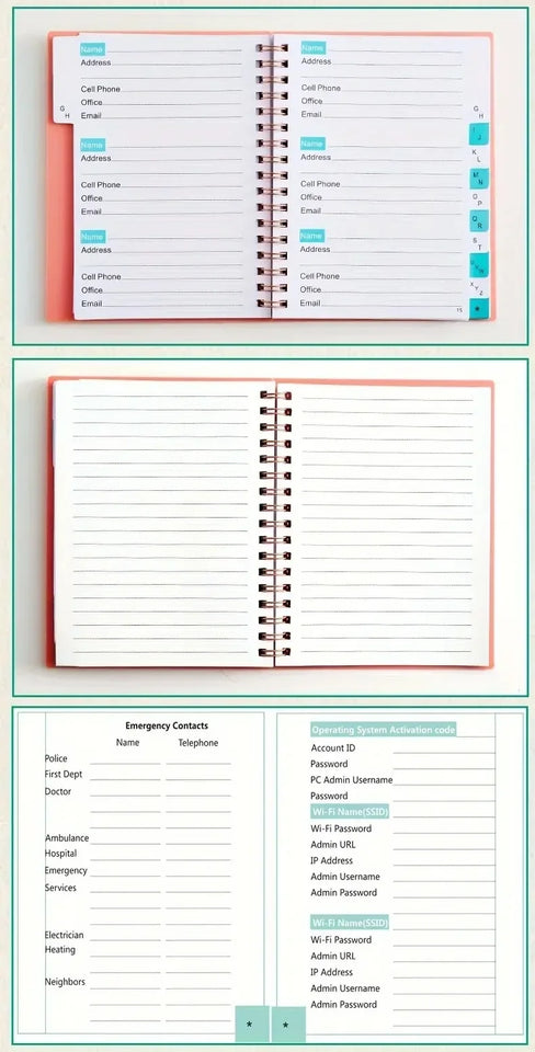 MINI Size Notebook Telephone Address & Birthday Book With Alphabetic Tabs Notepad Notebooks Writing Pads Office School Supplies