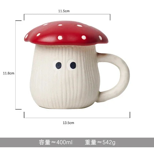 Creative Cute Mushroom Ceramic Coffee Cupcake Plate Kettle Tableware Home Cartoon Mushroom Tea Set Mug Plate Kitchen Utensils
