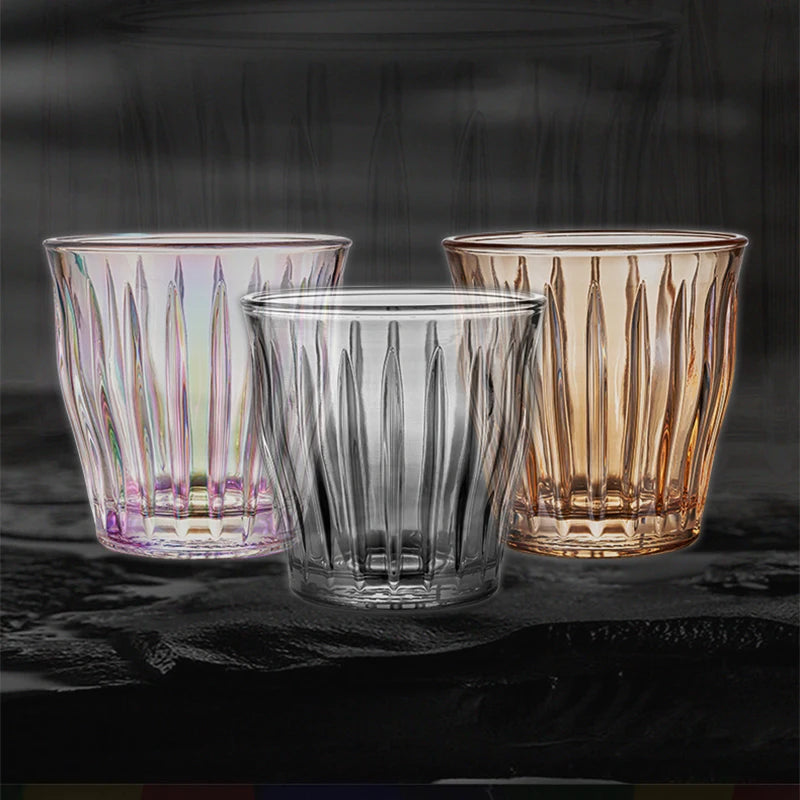 MUVNA Glass Coffee Cup 100ml 160ml 220ml 320ml Espresso Cups Coffee Accessories Anti-Scald Coffee Mugs Glass Transparent Gray