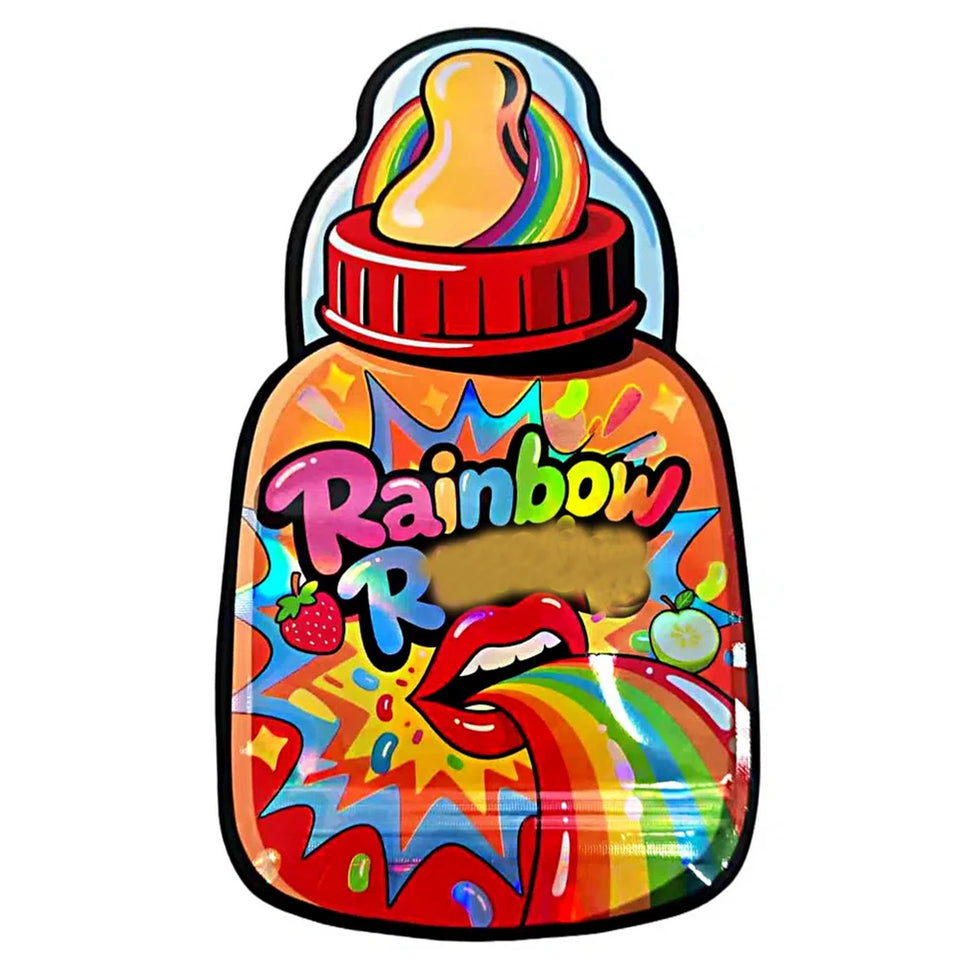 3.5G Die Cut Bottle Shaped Package Empty Irregular Designer Mylar Bags Plastic Storage Pouch Smell Proof 3.5 Packaging Hreb Case