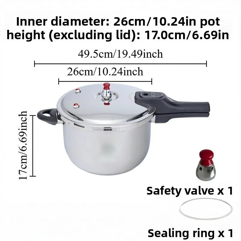 Stainless steel pressure cooker,commercial and household use, multiple specifications,suitable for electric stove and gas stove.