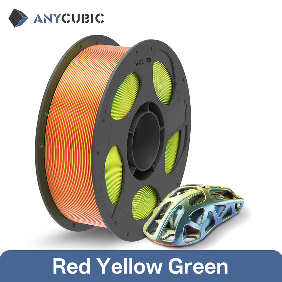ANYCUBIC Dual-Color Silk Filament Silk Texture FDM 3D Printer PLA Filament Shine Bright Multicolor Silk 3D Printing Material
